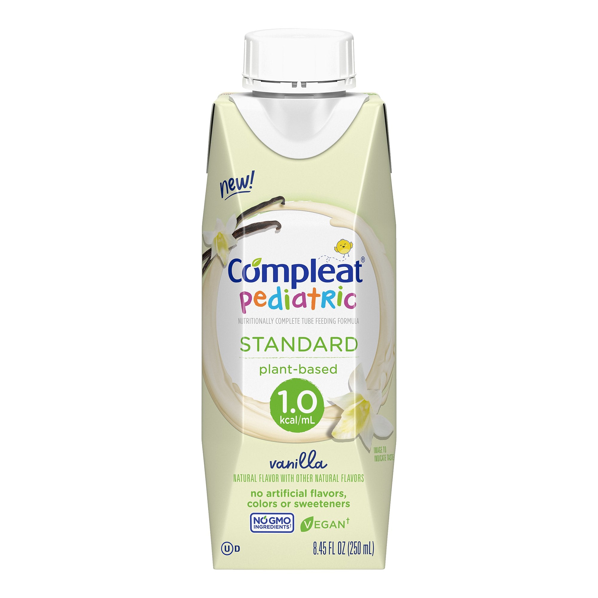 Nestle Healthcare Nutrition - Pediatric Oral Supplement Compleat® Pediatric Standard 1.0 Cal Vanilla Flavor 8.45 oz. Carton Liquid Plant Based Food Allergies [24/CS]