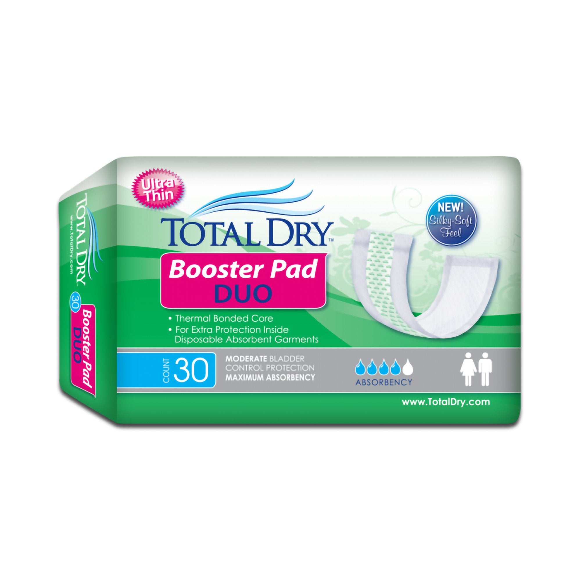 Secure Personal Care Products - Booster Pad TotalDry™ Booster Pad Duo 12 Inch Length Heavy Absorbency SecureLoc Core One Size Fits Most [180/CS]