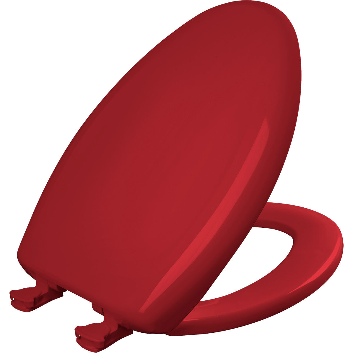 Bemis Elongated Plastic Toilet Seat in Red with STA-TITE® Seat Fastening System, Easy•Clean® and  Whisper•Close® Hinge