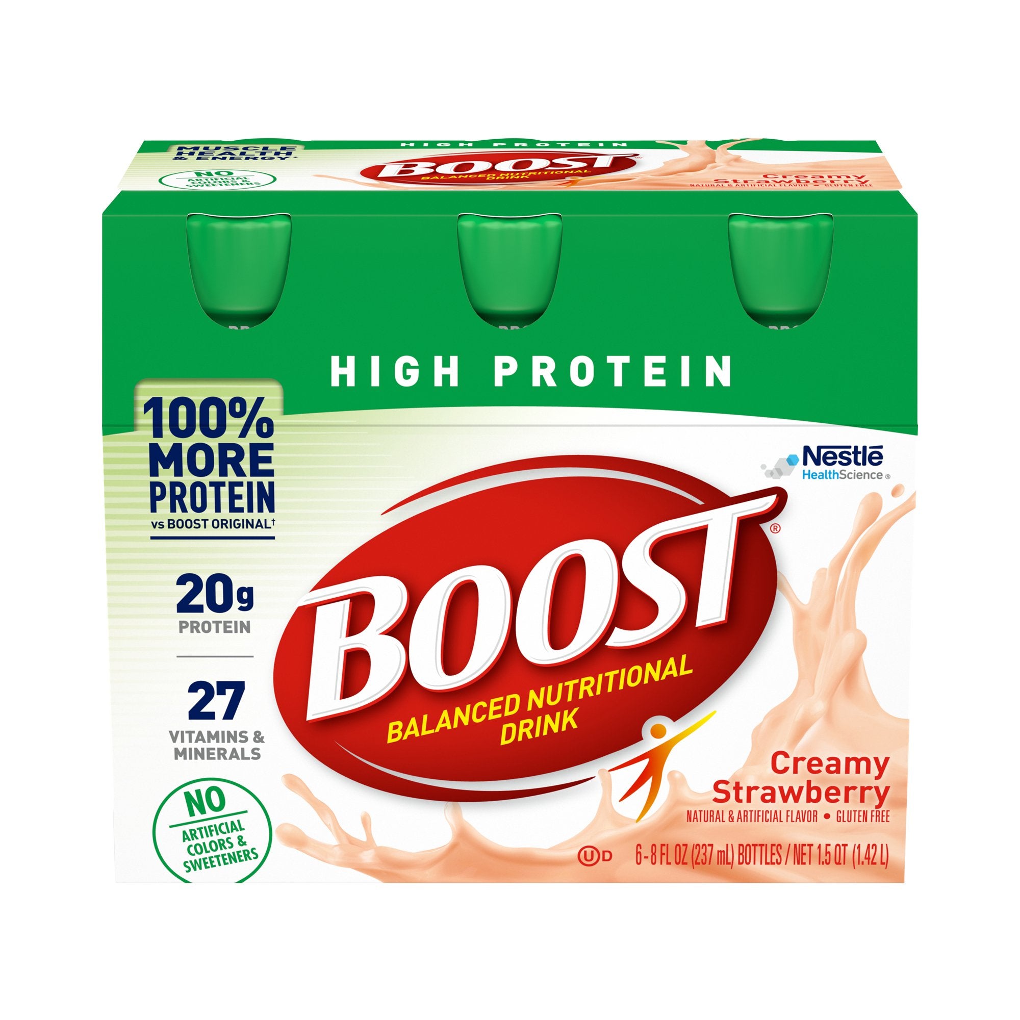 Nestle Healthcare Nutrition - Oral Supplement Boost® High Protein Creamy Strawberry Flavor Liquid 8 oz. Bottle [24/CS] (1178448_CS)