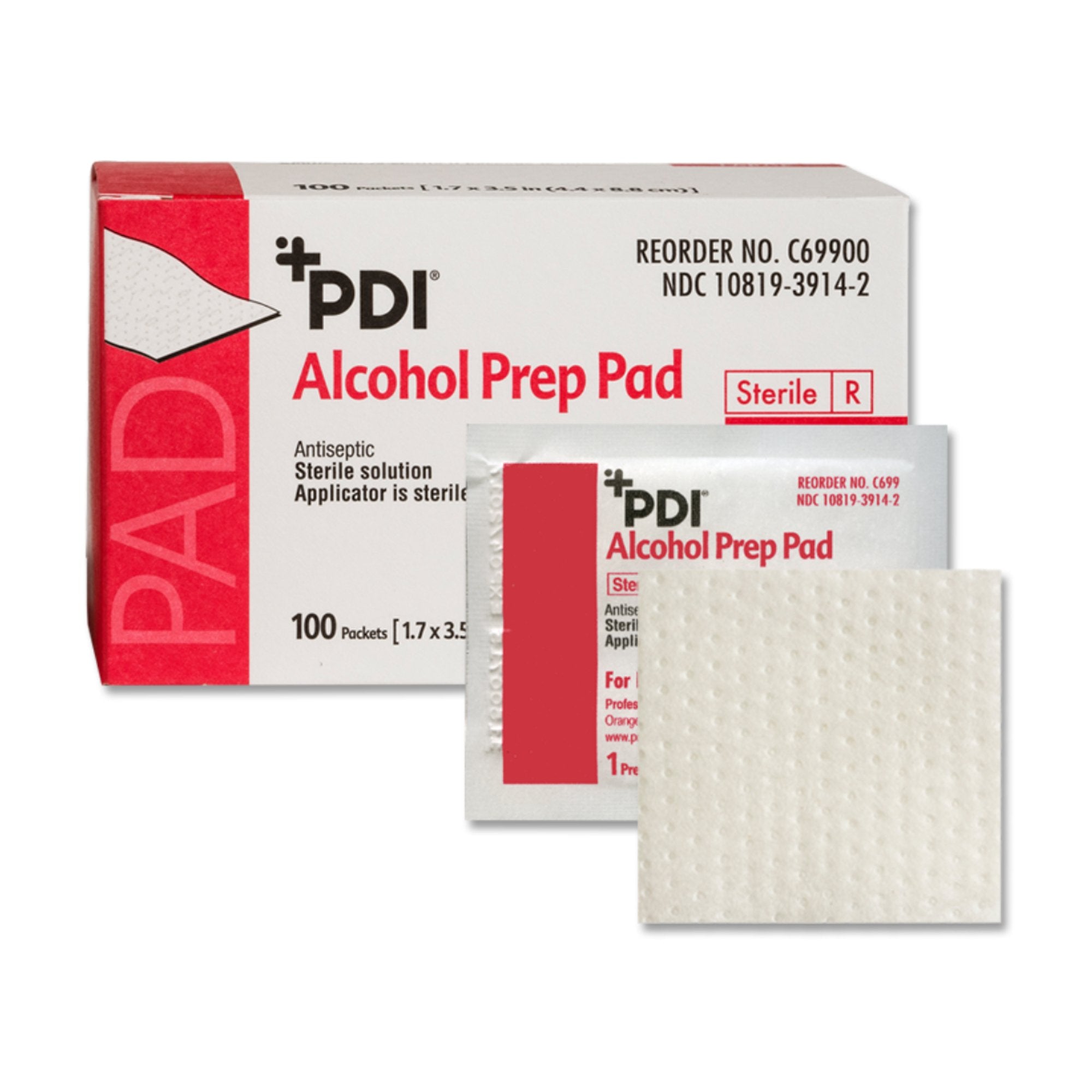 Professional Disposables - Alcohol Prep Pad PDI® 70% Strength Isopropyl Alcohol Individual Packet Sterile [1000/CS]