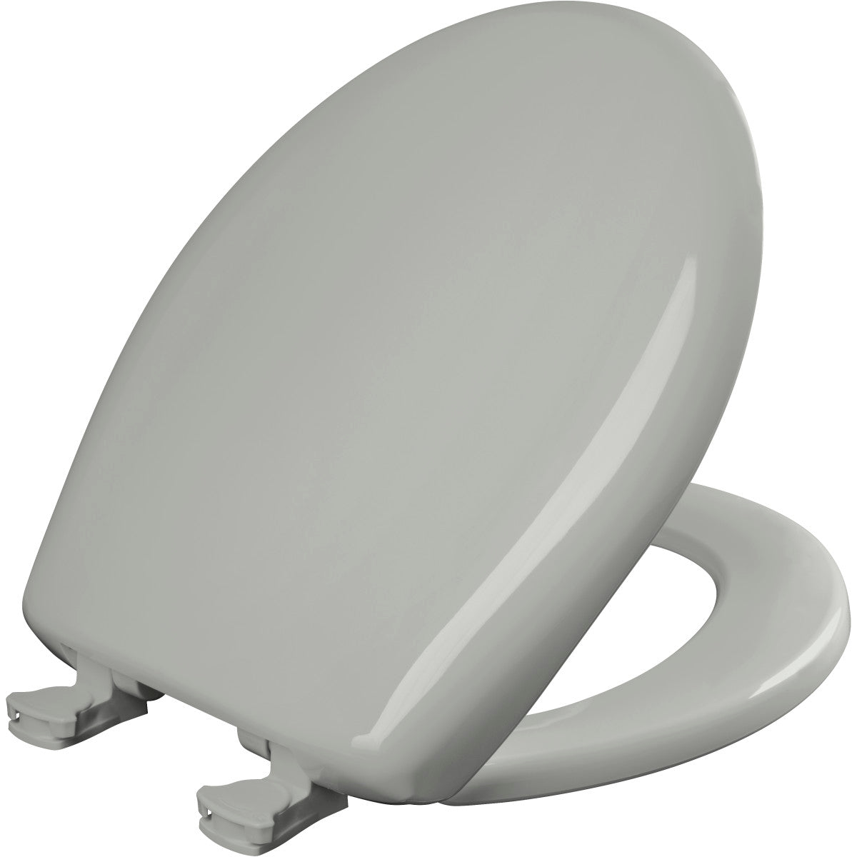 Bemis Round Plastic Toilet Seat in Ice Grey with STA-TITE® Seat Fastening System, Easy•Clean® and  Whisper•Close® Hinge