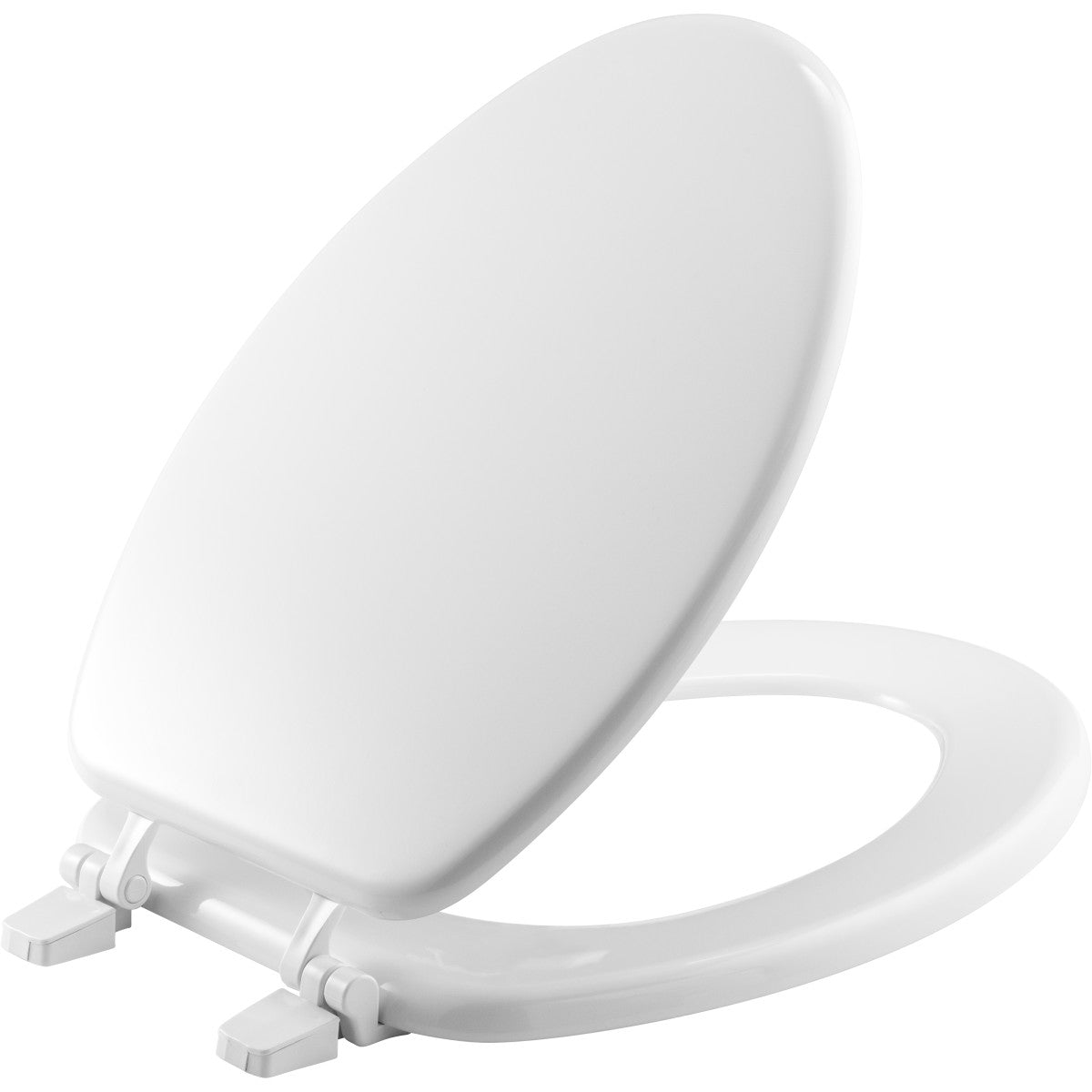 Bemis Elongated Enameled Wood Toilet Seat in White with Top-Tite® Hinge