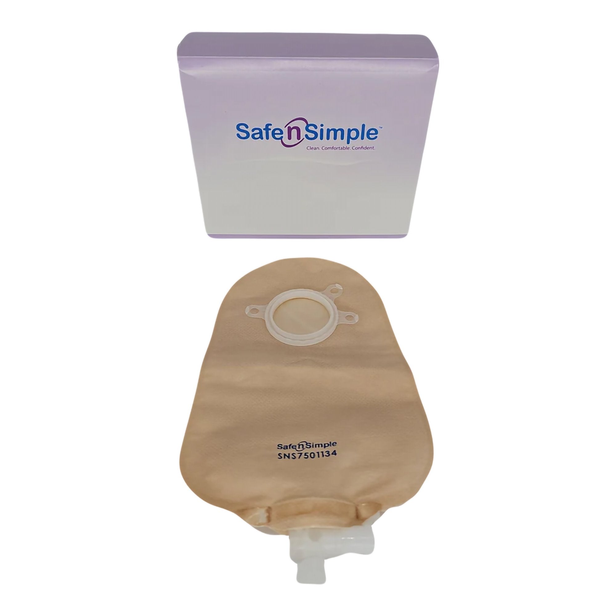 Safe N Simple - Urostomy Pouch Safe n' Simple Two-Piece System 9 Inch Length Without Barrier Drainable [80/CS] (1242518_CS)