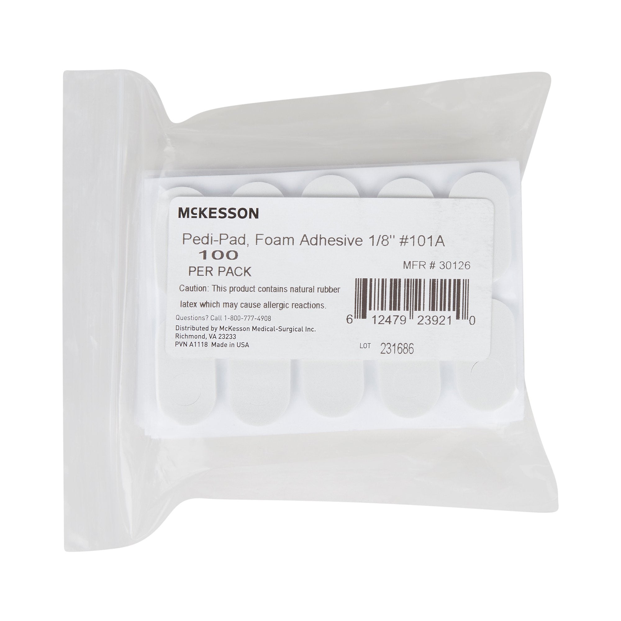 McKesson Brand - Protective Pad McKesson Pedi-Pad Size 101-A Adhesive Foot [1000/CS] (1111057_CS)