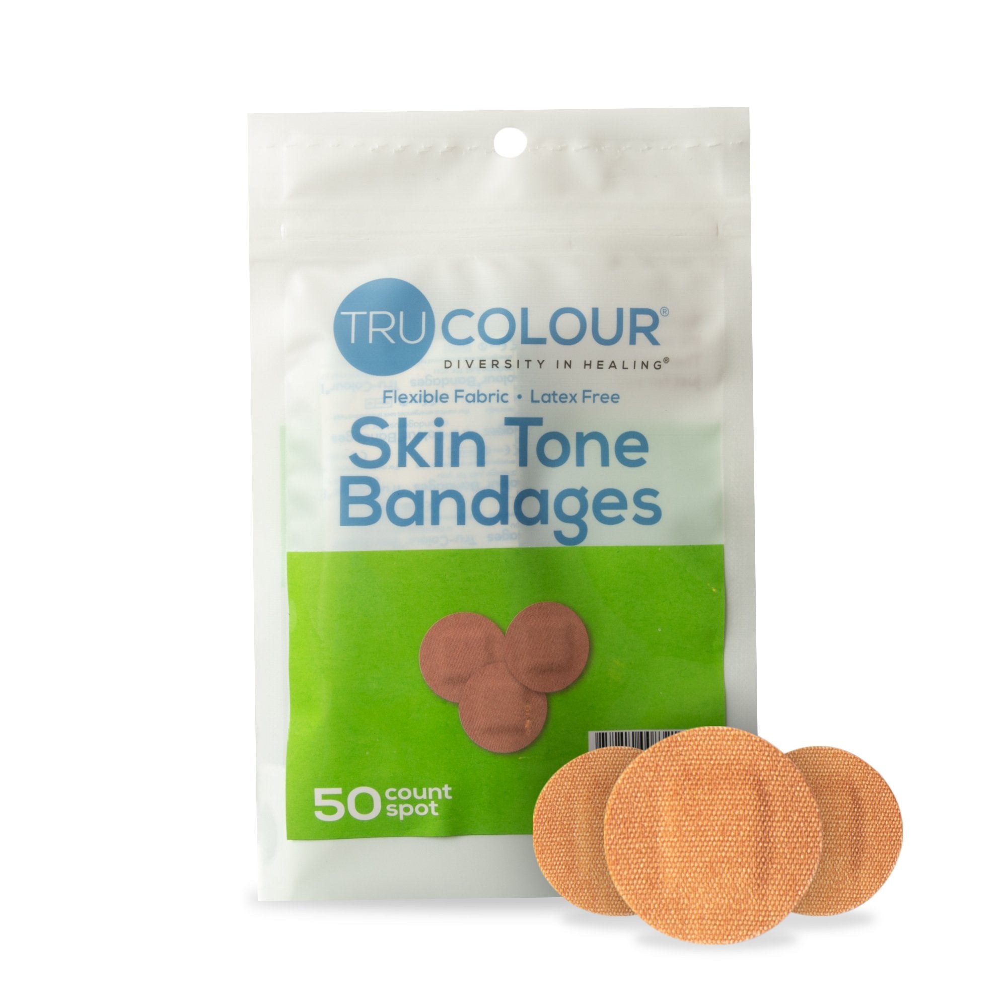 Tru-Colour Products LLC - Waterproof Adhesive Strip Tru-Colour® Fabric Spot s/b Round Olive Sterile [2500/CS]