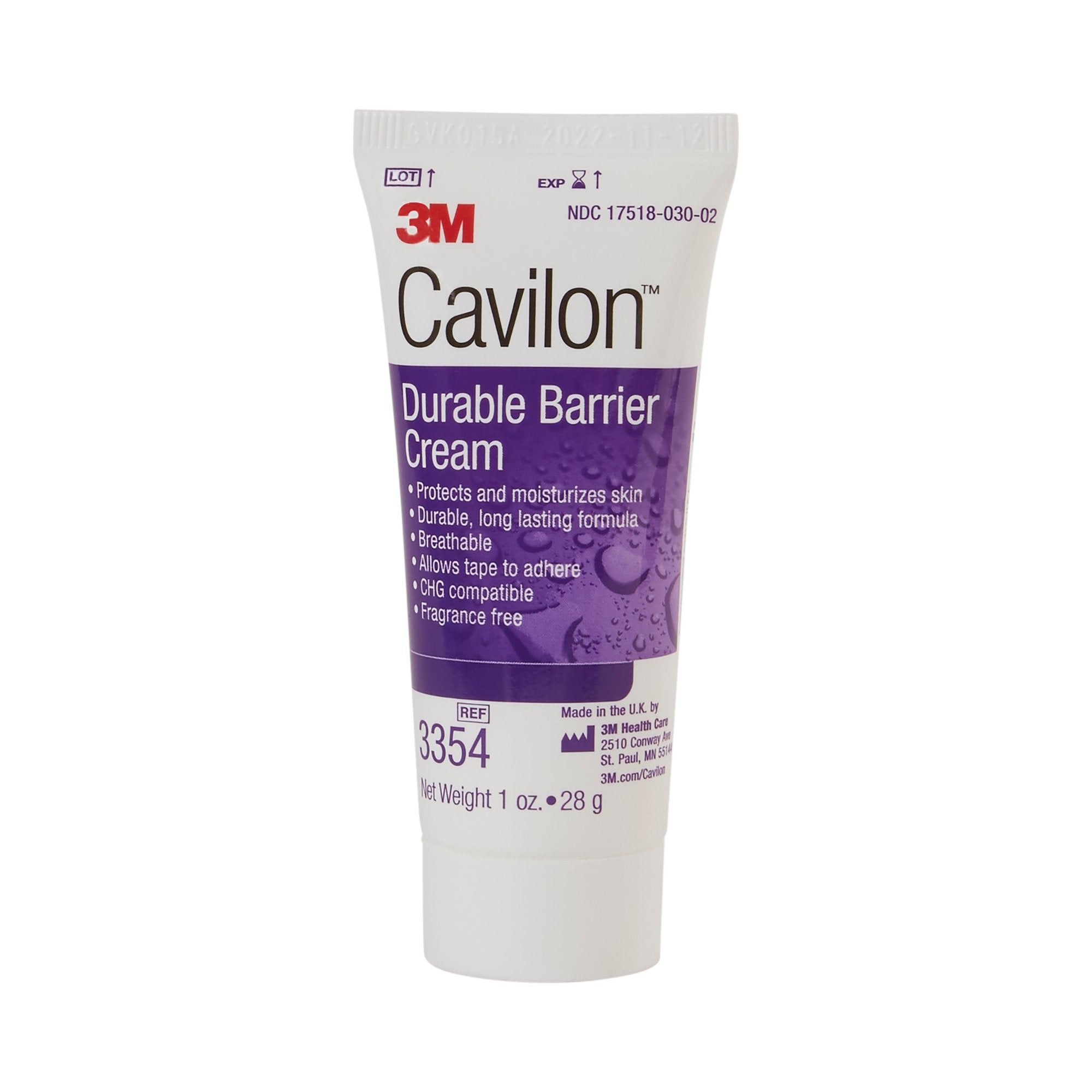 Solventum Corporation - Skin Protectant 3M™ Cavilon™ 1 oz. Tube Unscented Cream CHG Compatible [48/CS]