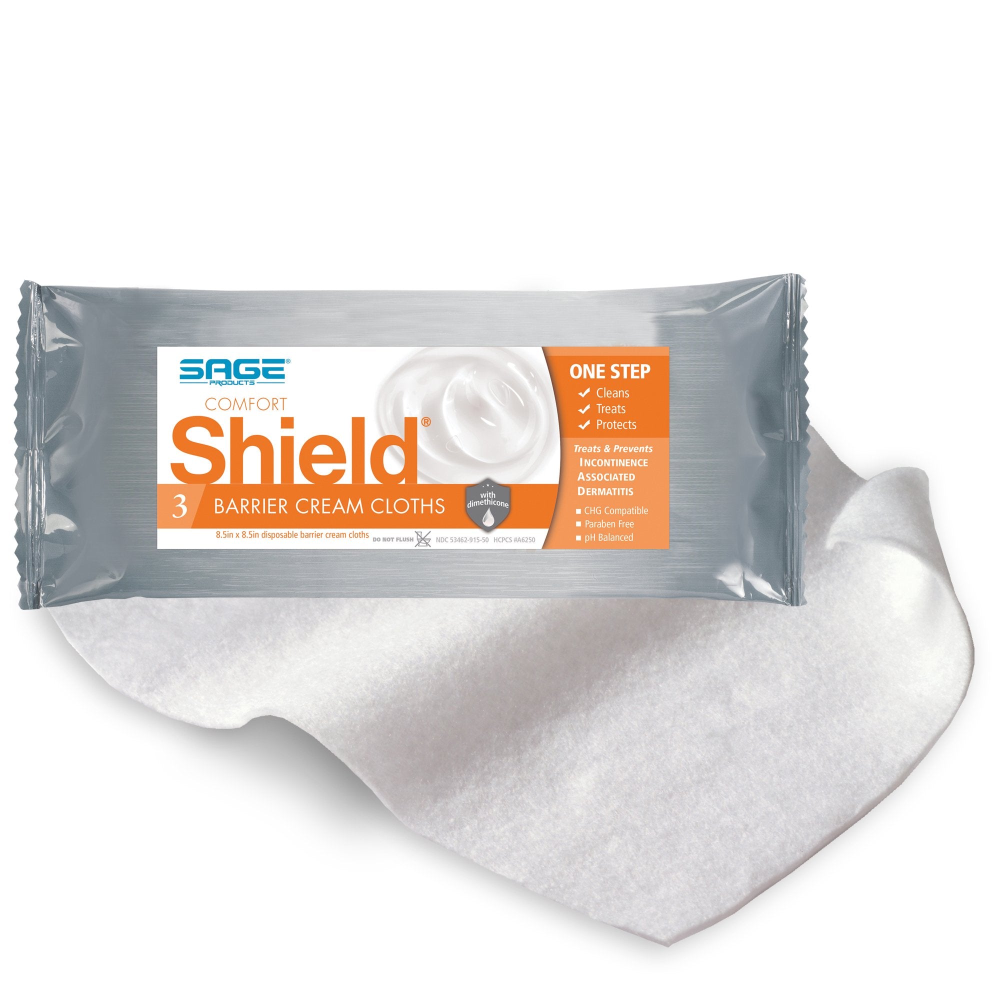 Sage Products - Incontinence Care Wipe Comfort Shield® Soft Pack Unscented 3 Count [90/CS]