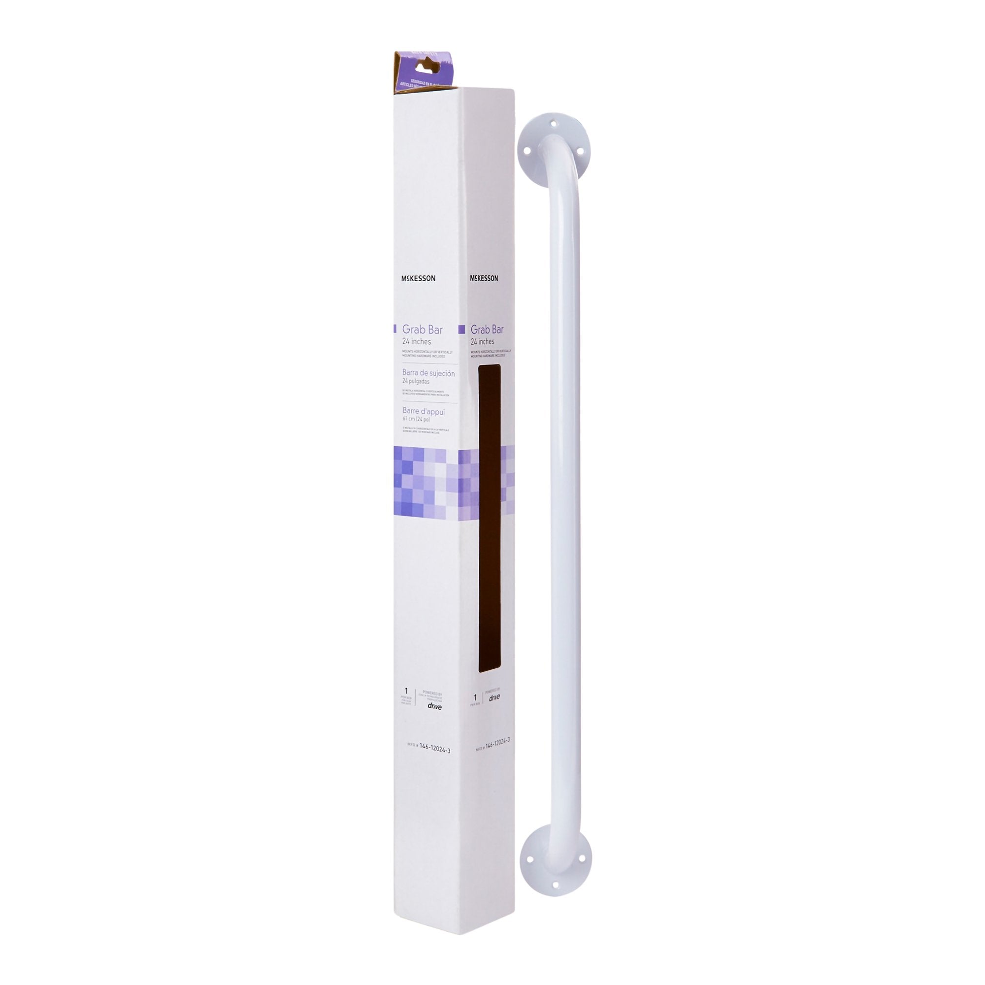McKesson Brand - Wall Grab Bar McKesson White Steel [3/CS] (1065238_CS)