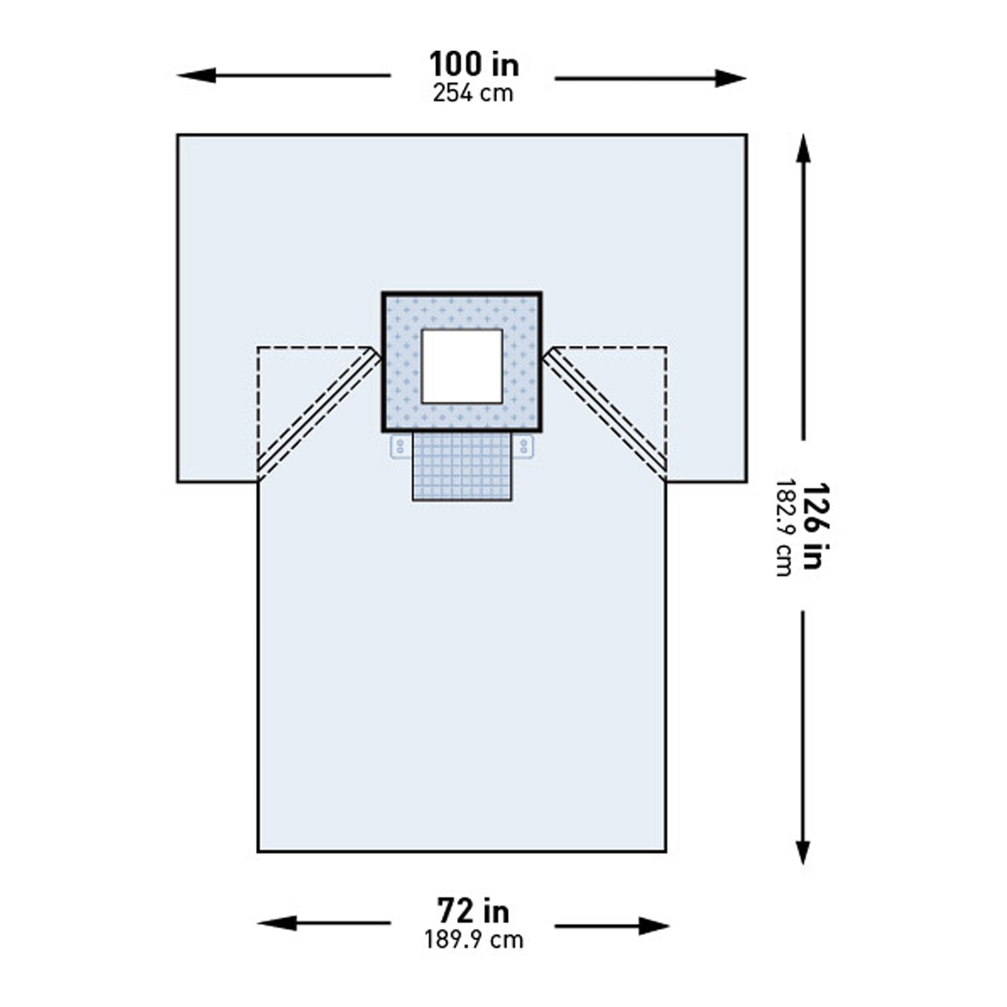 McKesson Brand - Surgical Drape McKesson Chest Drape 100 W X 72 W X 126 L Inch Sterile [12/CS]