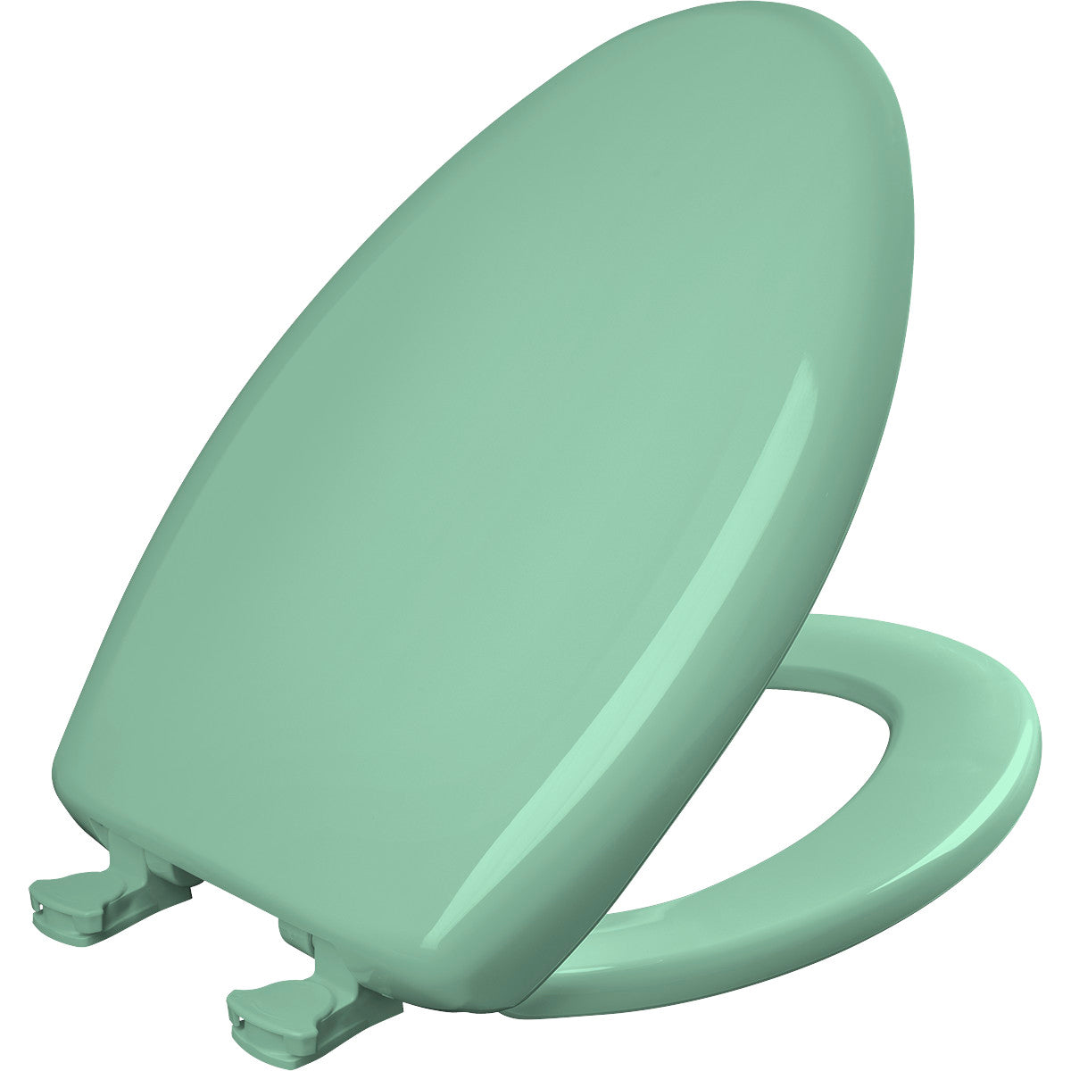 Bemis Elongated Plastic Toilet Seat in Ming Green with STA-TITE® Seat Fastening System, Easy•Clean® and  Whisper•Close® Hinge